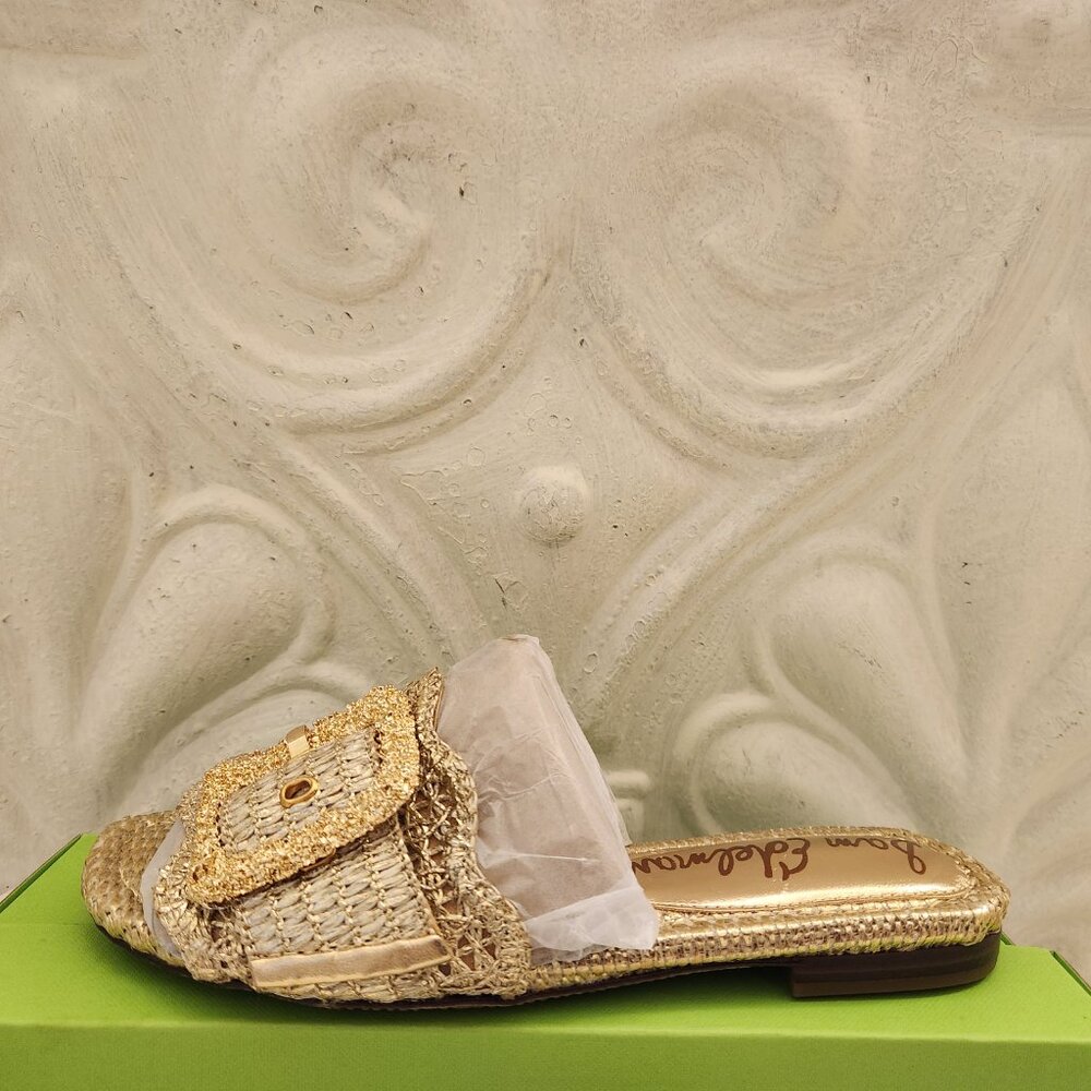 Sam Edelman Gold "Bambi" Slides. NIB. Size 6 NWT - image 2
